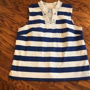 NWOT Women’s XL Blue Stripe Talbots Top 🌈